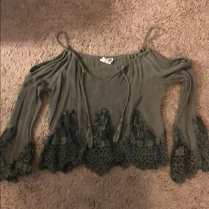 Lacey cold shoulder shirt